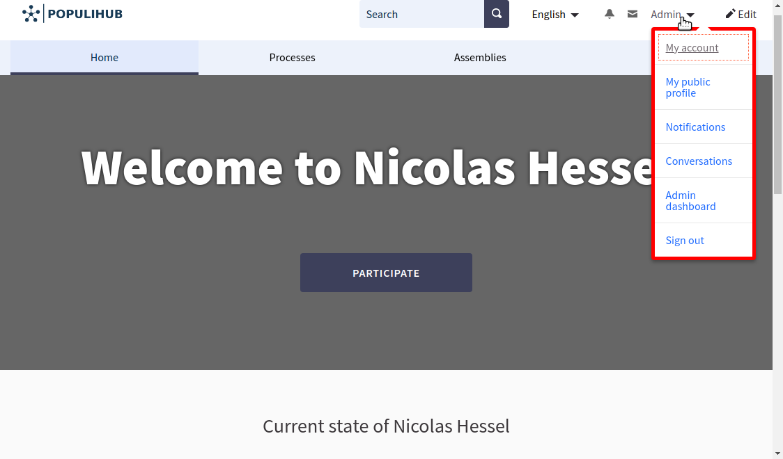 Account functionality
